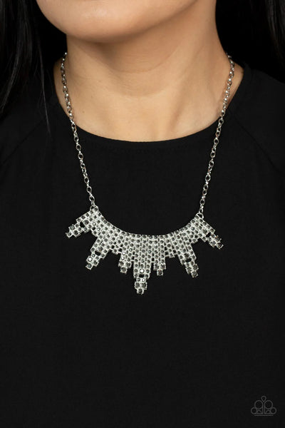 Paparazzi-Skyscraping Sparkle - Silver Necklace