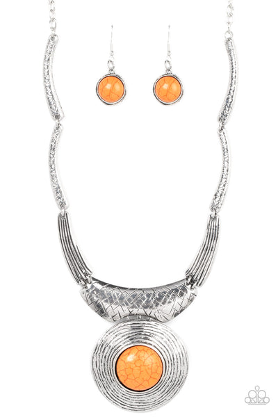 Paparazzi-EMPRESS-ive Resume - Orange Necklace