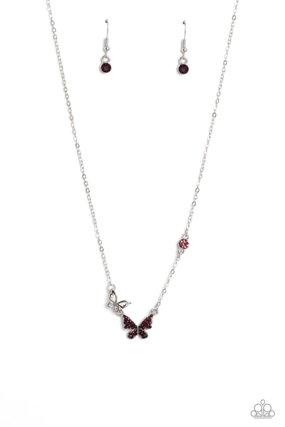 Paparazzi-Cant BUTTERFLY Me Love - Purple Necklace