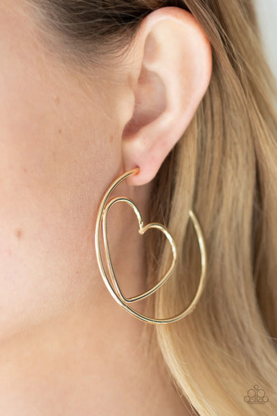 Paparazzi-Love At First BRIGHT - Gold Earring
