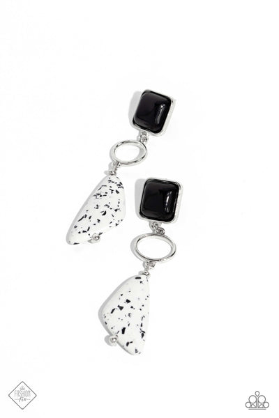 Paparazzi-High-End Habitat - Black Necklace & Earring Set