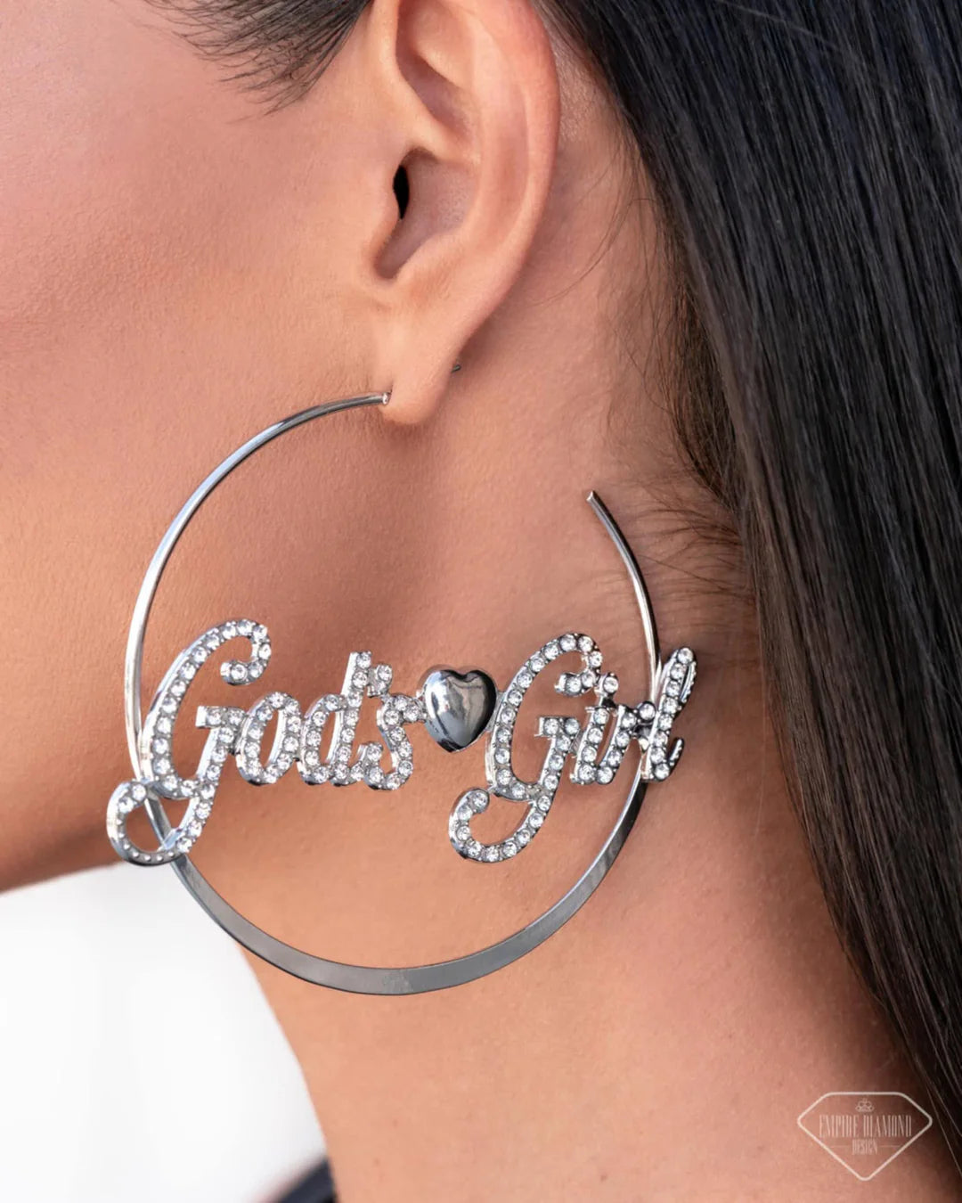 Paparazzi - Shine with Purpose - White Hoop Earring