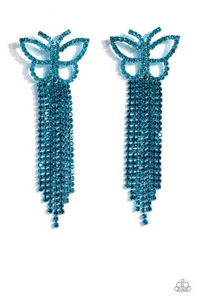 Paparazzi-Billowing Butterflies - Blue Earring