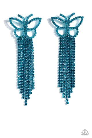 Paparazzi-Billowing Butterflies - Blue Earring