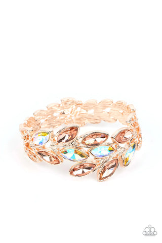 Paparazzi-Luminous Laurels - Rose Gold Bracelet