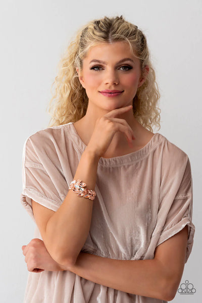 Paparazzi-Luminous Laurels - Rose Gold Bracelet