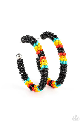 Paparazzi-Bodaciously Beaded - Black Earring