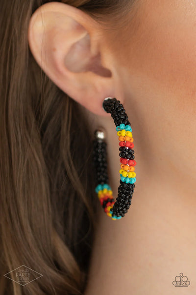 Paparazzi-Bodaciously Beaded - Black Earring