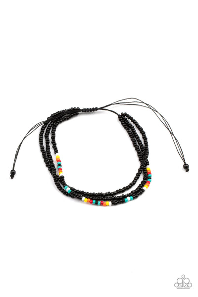 Paparazzi-Basecamp Boyfriend - Black Bracelet