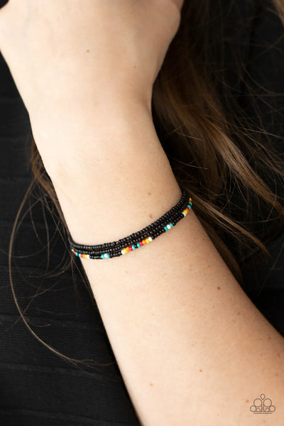 Paparazzi-Basecamp Boyfriend - Black Bracelet