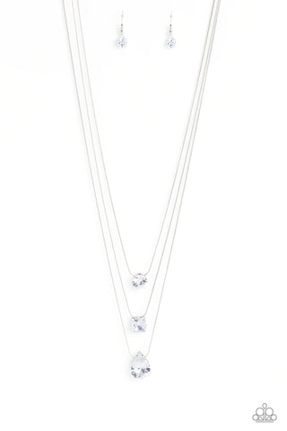 Paparazzi-Lustrous Layers - White Necklace