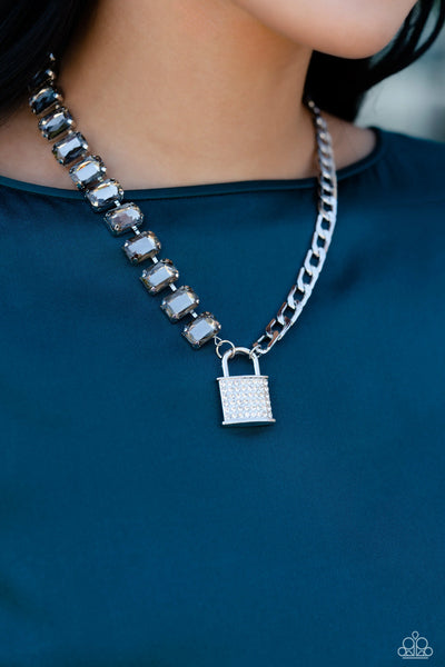 Paparazzi-LOCK and Roll - Silver Necklace