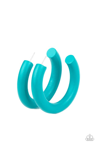 Paparazzi-I WOOD Walk 500 Miles - Blue Earring