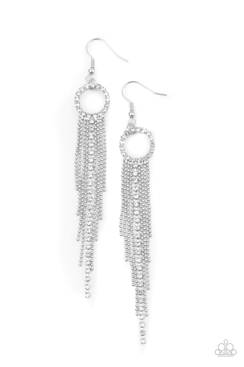 Paparazzi-Pass The Glitter - White Earring