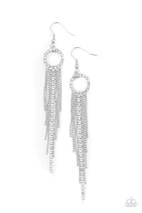 Paparazzi-Pass The Glitter - White Earring