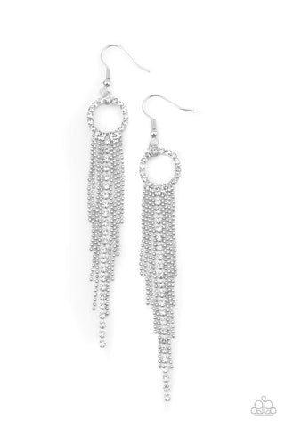Paparazzi-Pass The Glitter - White Earring