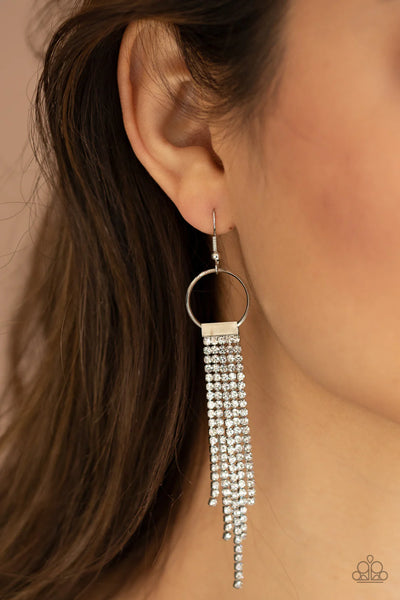 Paparazzi-Tapered Twinkle - White Earring