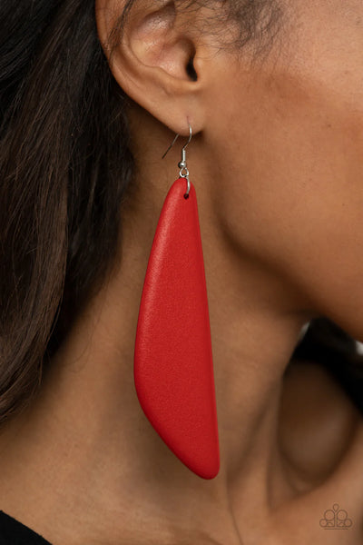 Paparazzi-Scuba Dream - Red Earring