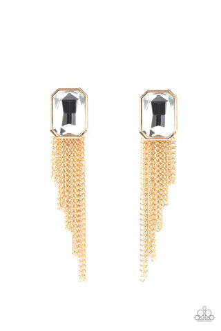 Paparazzi-Save for a REIGNy Day - Gold Earring