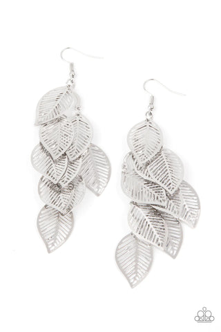 Paparazzi-Limitlessly Leafy - Silver Earring