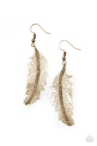 Paparazzi-Fearless Flock - Brass Earring