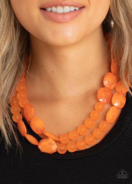 Paparazzi-Arctic Art - Orange Necklace