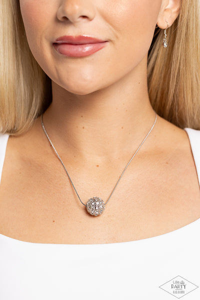 Paparazzi-Come Out of your BOMBSHELL - White Necklace