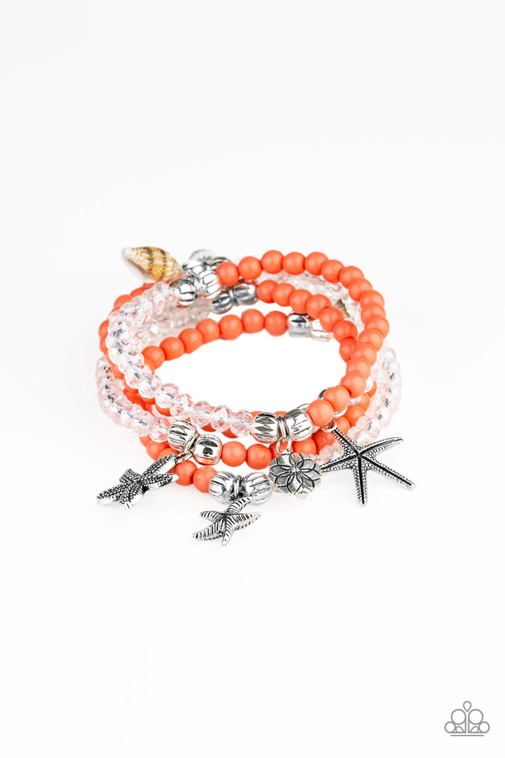 Paparazzi-Ocean Breeze - Orange Bracelet