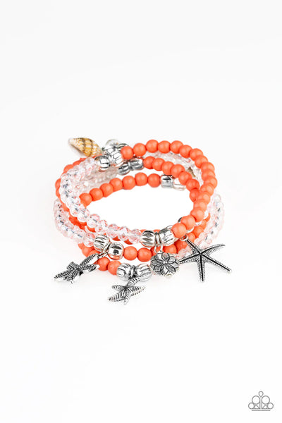 Paparazzi-Ocean Breeze - Orange Bracelet