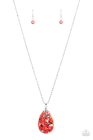 Paparazzi-Extra Elemental - Red Necklace