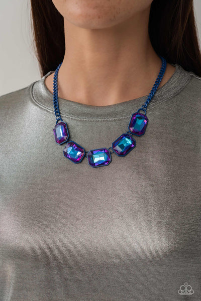 Paparazzi-Emerald City Couture - Blue Necklace
