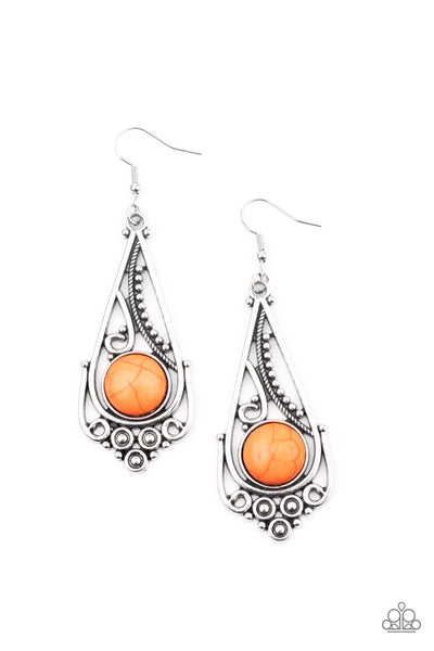 Paparazzi-Canyon Climate - Orange Earring