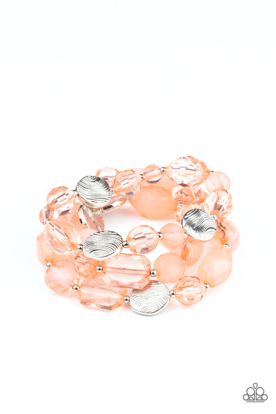 Paparazzi-Oceanside Bliss - Orange Bracelet