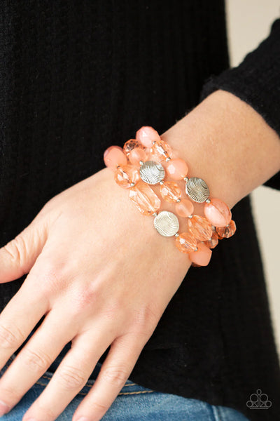 Paparazzi-Oceanside Bliss - Orange Bracelet