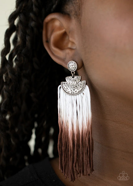 Paparazzi-DIP It Up - Brown Earring