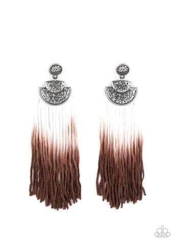 Paparazzi-DIP It Up - Brown Earring