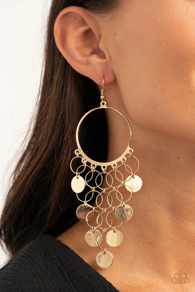 Paparazzi-Take a CHIME Out - Gold Earring