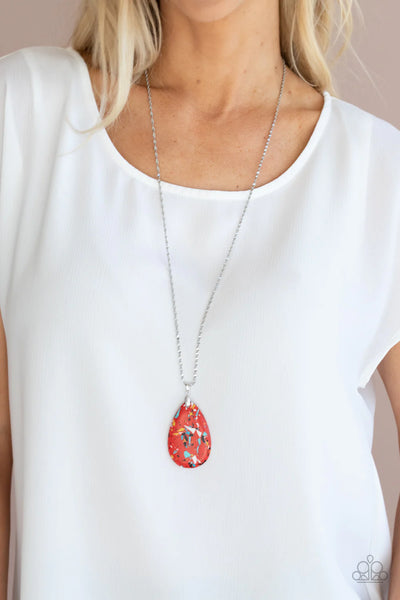 Paparazzi-Extra Elemental - Red Necklace