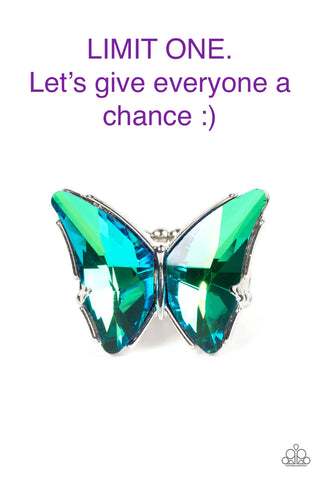 Paparazzi-Fluorescent Flutter - Green Ring