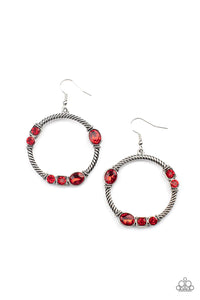 Paparazzi-Glamorous Garland - Red Earring