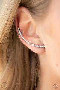 Sleekly Shimmering - White Earring