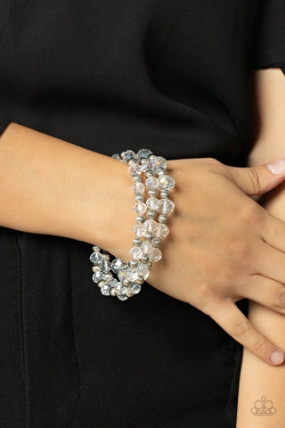 Eiffel Tower Tryst - White Iridescent Bracelet