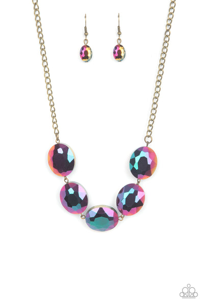 Cosmic Closeup - Brass Necklace