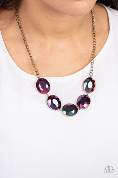 Cosmic Closeup - Brass Necklace