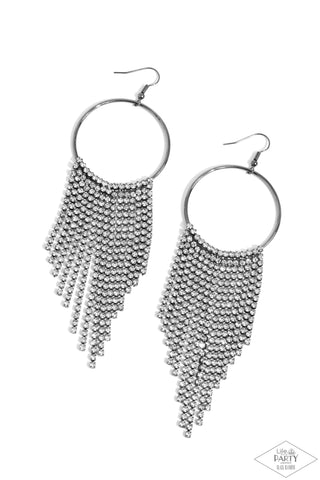 Paparazzi Streamlined Shimmer - Black Earring