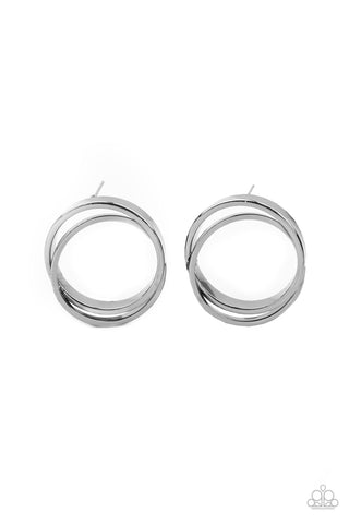 Paparazzi-Always In The Loop - Black Earring