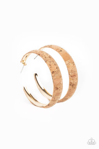 Paparazzi A CORK In The Road - Gold Earring