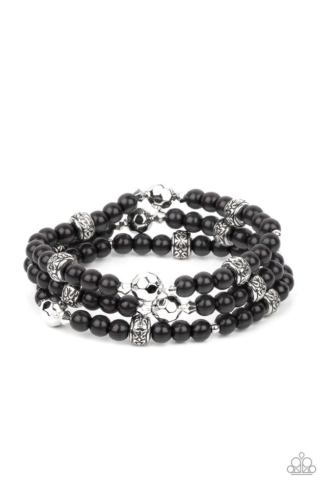 Here to STAYCATION Black Bracelet