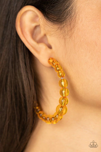In The Clear Orange Hoop Earring