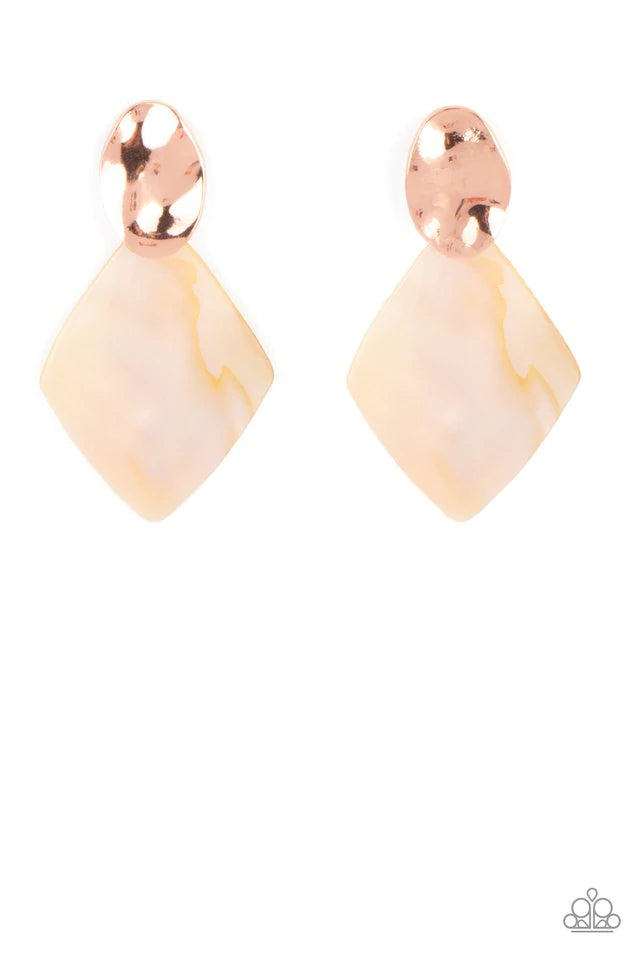 Alluringly Lustrous Copper Post Earring